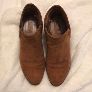 Booties brown faux suede